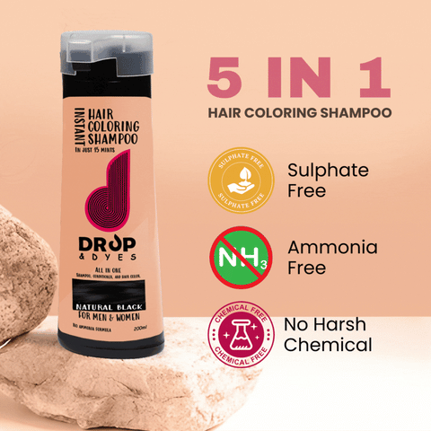 Drop and Dyes 5 In 1 Hair Coloring Shampoo - 200ml